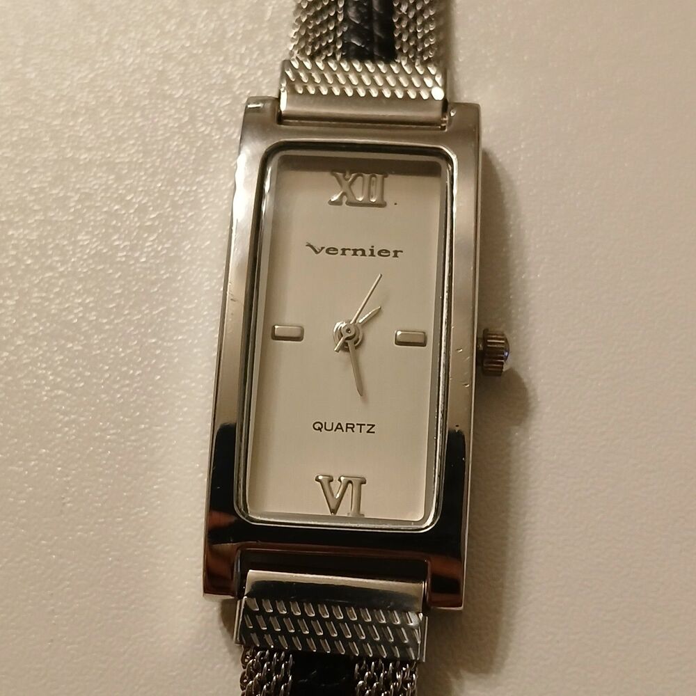 Ladies Vernier by 7 West Women's Silver Tone Quartz Mesh Fashion Watch